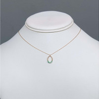 0.19 Ct. Emerald and Natural Diamond Accent Stones Necklace, 14K Yellow Gold Life Style