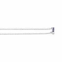 0.25 Ct. Blue Sapphire and Natural Diamond Accent Stones Necklace, 14K White Gold Image