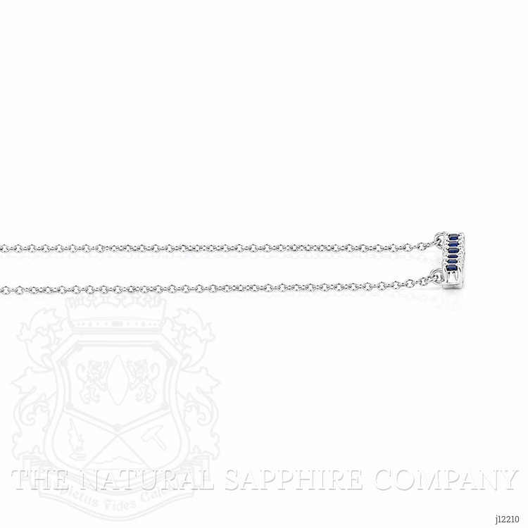 0.25 Ct. Blue Sapphire and Natural Diamond Accent Stones Necklace, 14K White Gold