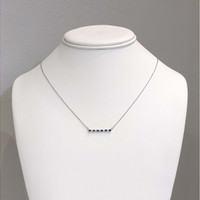 0.25 Ct. Blue Sapphire and Natural Diamond Accent Stones Necklace, 14K White Gold Life Style