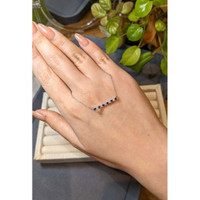 0.25 Ct. Blue Sapphire and Natural Diamond Accent Stones Necklace, 14K White Gold Life Style