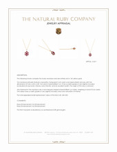 0.45 Ct. Pinkish Red Ruby and Ruby Pave Necklace, 14K Yellow Gold Appraisal