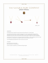 0.45 Ct. Pinkish Red Ruby and Ruby Pave Necklace, 14K Yellow Gold Appraisal