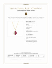 0.45 Ct. Pinkish Red Ruby and Ruby Pave Necklace, 14K Yellow Gold Scan Report