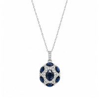 0.50 Ct. Sapphire 14K White Gold necklace