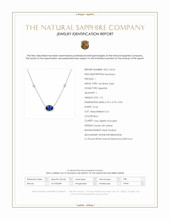 1.12 Ct. Blue Sapphire and Natural Diamond Bezel Necklace, 14K White Gold Scan Report
