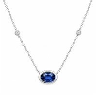 1.12 Ct. Sapphire 14K White Gold necklace
