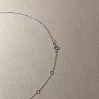 1.12 Ct. Blue Sapphire and Natural Diamond Bezel Necklace, 14K White Gold Life Style