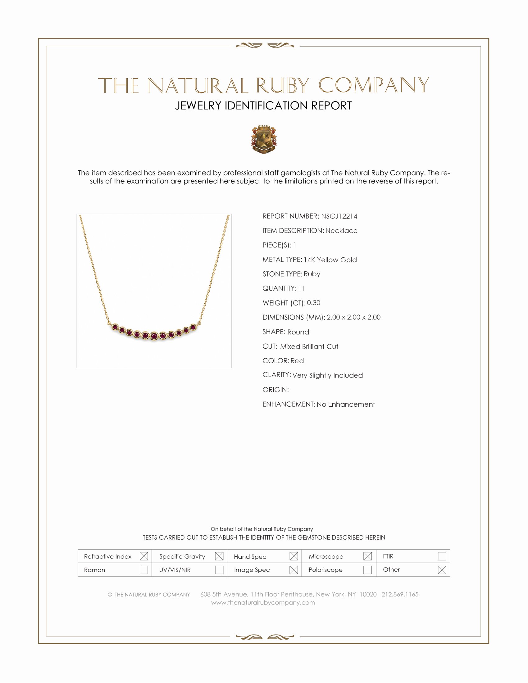 0.30 Ct. Ruby Bezel Necklace, 14K Yellow Gold