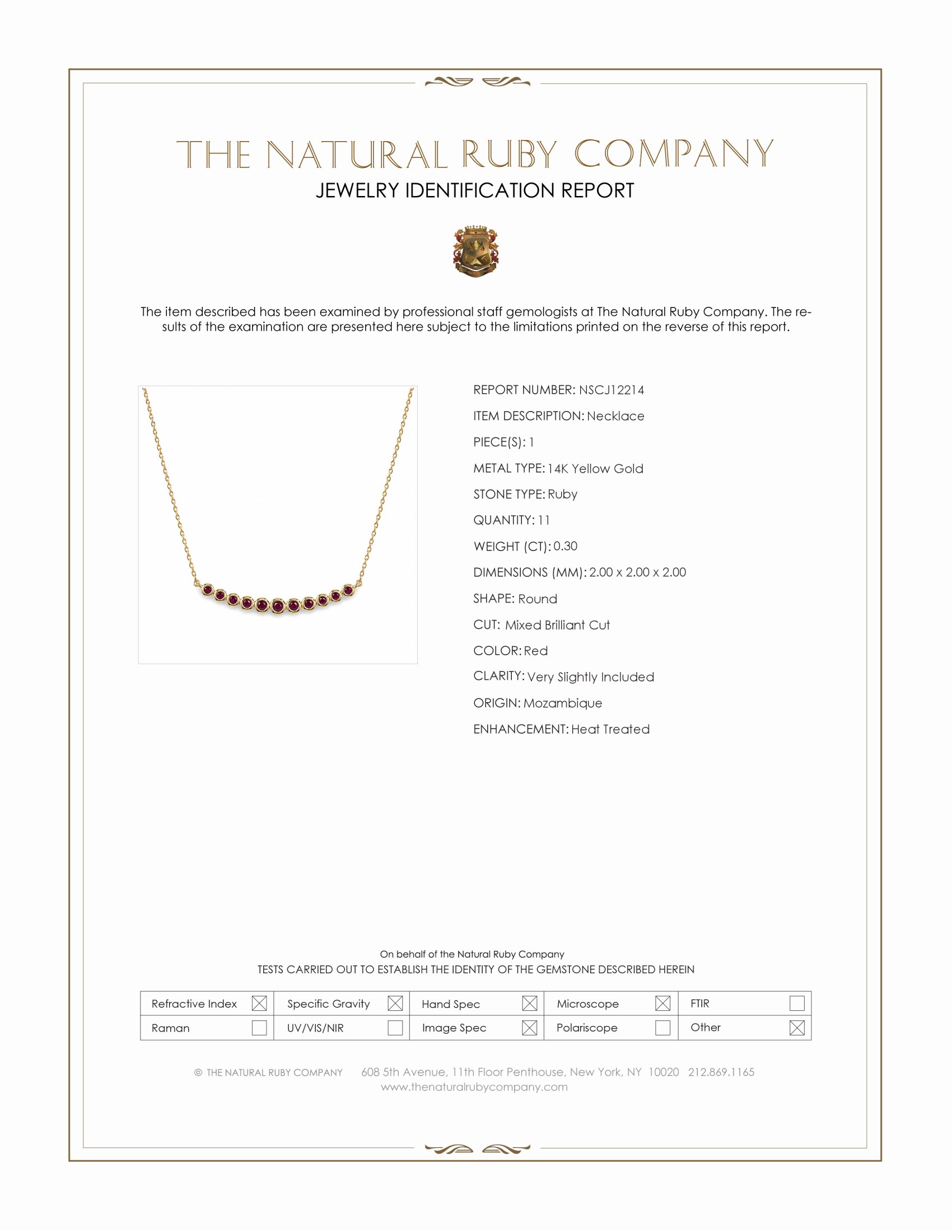 0.30 Ct. Ruby Bezel Necklace, 14K Yellow Gold
