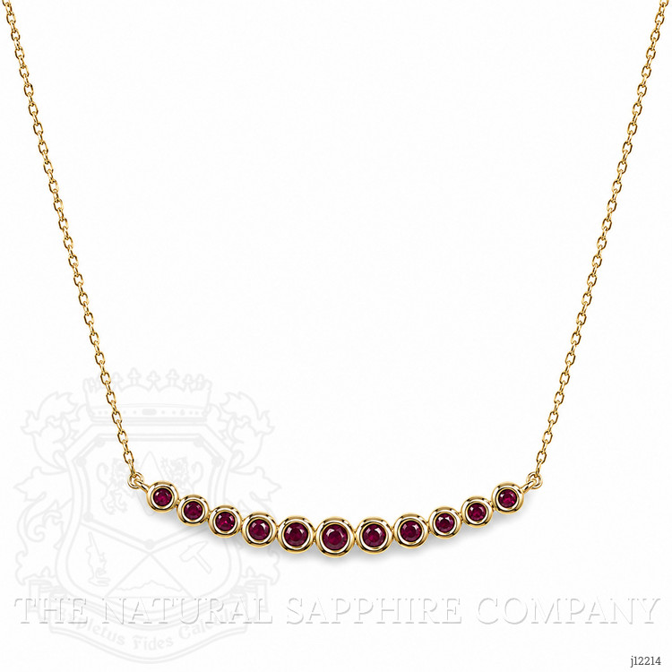 0.30 Ct. Ruby Bezel Necklace, 14K Yellow Gold