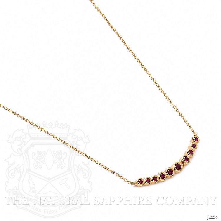 0.30 Ct. Ruby Bezel Necklace, 14K Yellow Gold