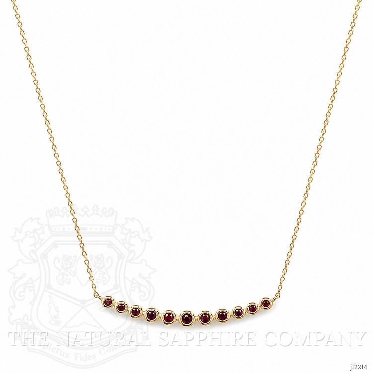 0.30 Ct. Ruby Bezel Necklace, 14K Yellow Gold