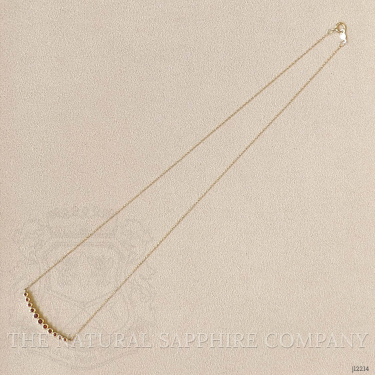 0.30 Ct. Ruby Bezel Necklace, 14K Yellow Gold