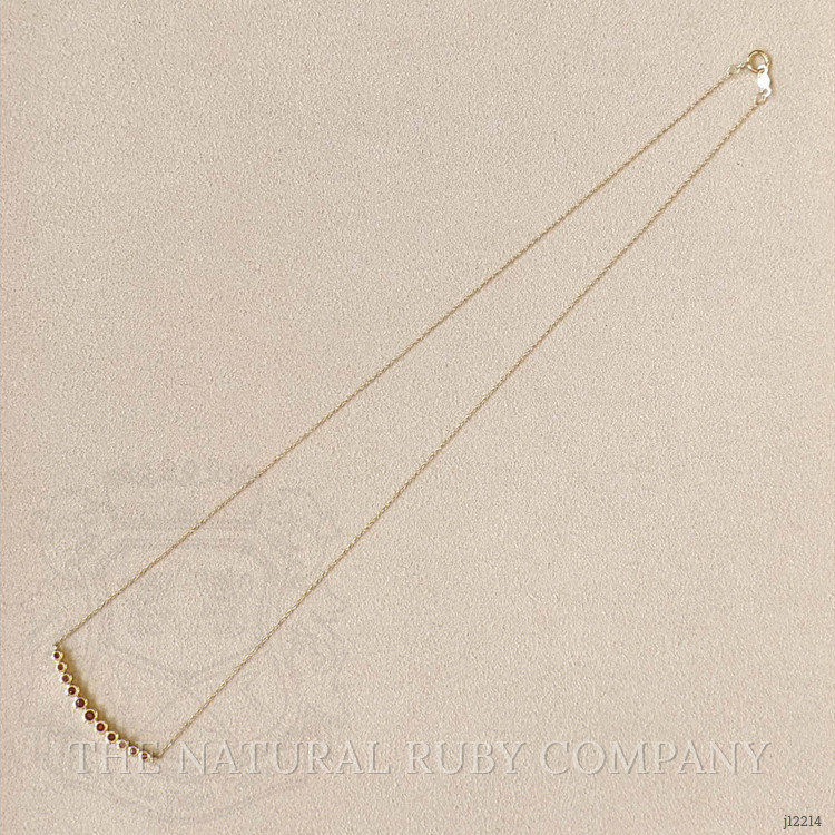 0.30 Ct. Ruby Bezel Necklace, 14K Yellow Gold