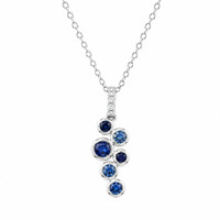 0.42 Ct. Sapphire 14K White Gold necklace