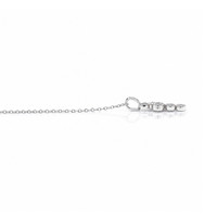 0.42 Ct. Blue Sapphire and Natural Diamond Bezel Necklace, 14K White Gold Image