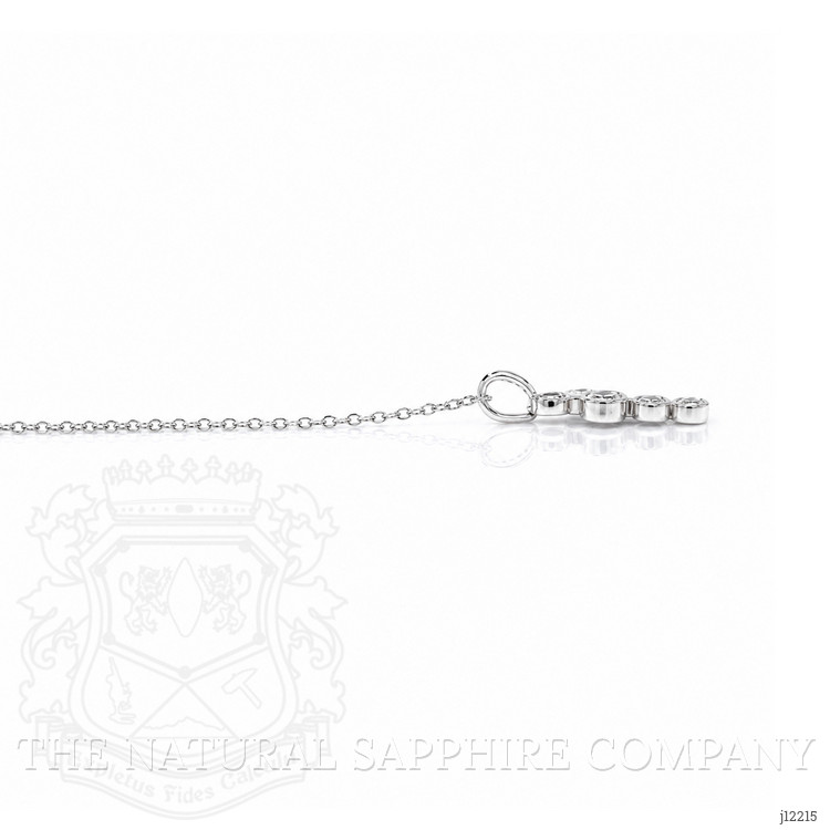 0.42 Ct. Blue Sapphire and Natural Diamond Bezel Necklace, 14K White Gold