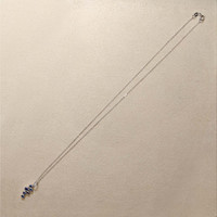 0.42 Ct. Blue Sapphire and Natural Diamond Bezel Necklace, 14K White Gold Life Style