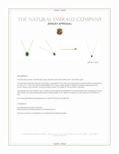 0.98 Ct. Emerald and Natural Diamond Pave Necklace, 14K Yellow Gold Appraisal