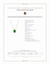 0.98 Ct. Emerald and Natural Diamond Pave Necklace, 14K Yellow Gold Scan Report