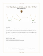 0.20 Ct. Emerald and Natural Diamond Accent Stones Necklace, 14K Yellow Gold Appraisal