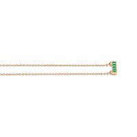 0.20 Ct. Emerald and Natural Diamond Accent Stones Necklace, 14K Yellow Gold Image