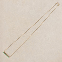 0.20 Ct. Emerald and Natural Diamond Accent Stones Necklace, 14K Yellow Gold Life Style