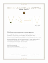 0.11 Ct. Emerald Bezel Necklace, 14K Yellow Gold Appraisal