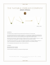 0.11 Ct. Emerald Bezel Necklace, 14K Yellow Gold Appraisal