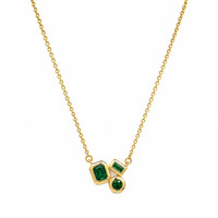 0.11 Ct. Emerald 14K Yellow Gold necklace