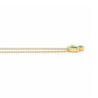 0.11 Ct. Emerald Bezel Necklace, 14K Yellow Gold Image