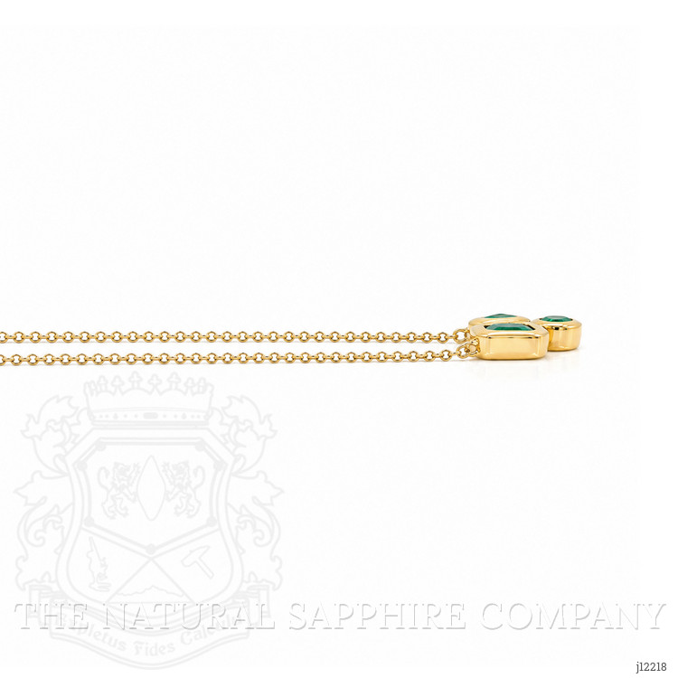 0.11 Ct. Emerald Bezel Necklace, 14K Yellow Gold