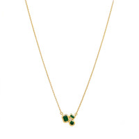 0.11 Ct. Emerald Bezel Necklace, 14K Yellow Gold Image