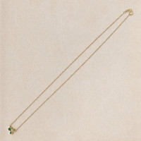 0.11 Ct. Emerald Bezel Necklace, 14K Yellow Gold Life Style