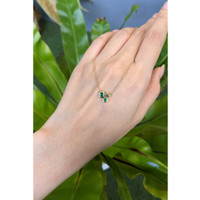 0.11 Ct. Emerald Bezel Necklace, 14K Yellow Gold Life Style