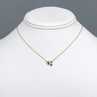 0.11 Ct. Emerald Bezel Necklace, 14K Yellow Gold Life Style