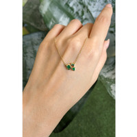 0.11 Ct. Emerald Bezel Necklace, 14K Yellow Gold Life Style