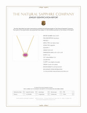 0.60 Ct. Pink Sapphire and Natural Diamond Pave Necklace, 14K Yellow Gold Scan Report