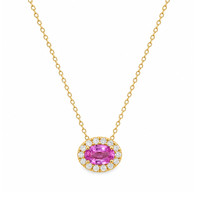 0.60 Ct. Sapphire 14K Yellow Gold necklace