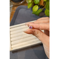 0.60 Ct. Pink Sapphire and Natural Diamond Pave Necklace, 14K Yellow Gold Life Style