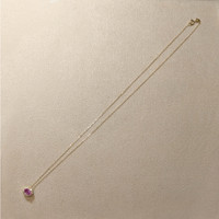 0.60 Ct. Pink Sapphire and Natural Diamond Pave Necklace, 14K Yellow Gold Life Style