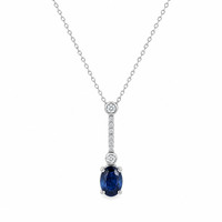 2.15 Ct. Sapphire 14K White Gold necklace