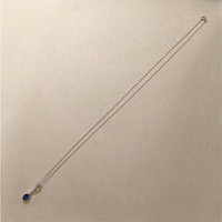 2.15 Ct. Blue Sapphire and Natural Diamond Accent Stones Necklace, 14K White Gold Life Style