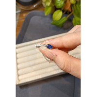 2.15 Ct. Blue Sapphire and Natural Diamond Accent Stones Necklace, 14K White Gold Life Style