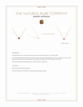 0.09 Ct. Pinkish Red Ruby Pave Necklace, 14K Yellow Gold Appraisal