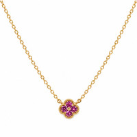 0.09 Ct. Ruby 14K Yellow Gold necklace