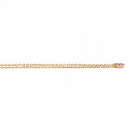 0.09 Ct. Pinkish Red Ruby Pave Necklace, 14K Yellow Gold Image