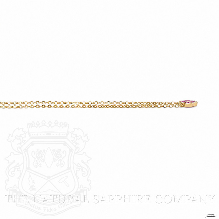 0.09 Ct. Pinkish Red Ruby Pave Necklace, 14K Yellow Gold