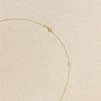 0.09 Ct. Pinkish Red Ruby Pave Necklace, 14K Yellow Gold Life Style